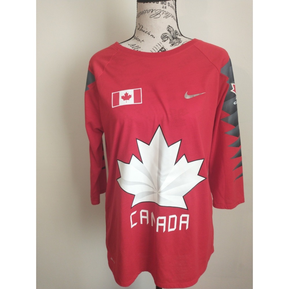 Nike  Canada Hockey 3/4 Length Sleeve T Shirt Size Large